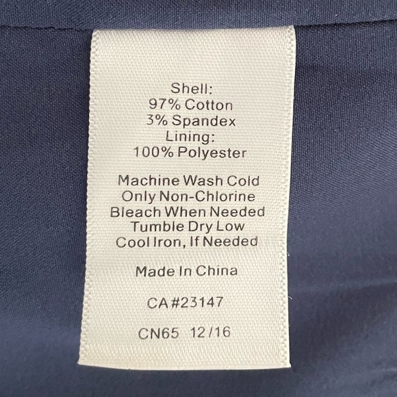 Talbots Mini Skirt Women’s 14 Navy White Medallion Canvas Lined Side Zipper - Picture 14 of 14